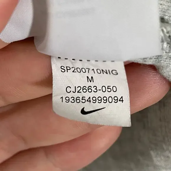 Nike NSW Cropped Ribbed Pullover Hoodie Womens Size Medium Gray Knit - Picture 10 of 10